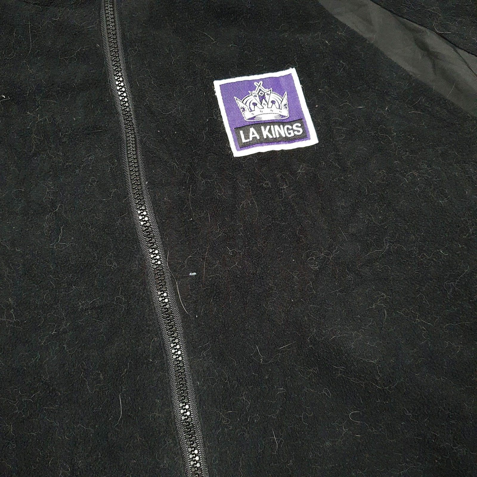 Mens Black Reebok LA Kings NHL Hockey Reversible Fleece  Coat