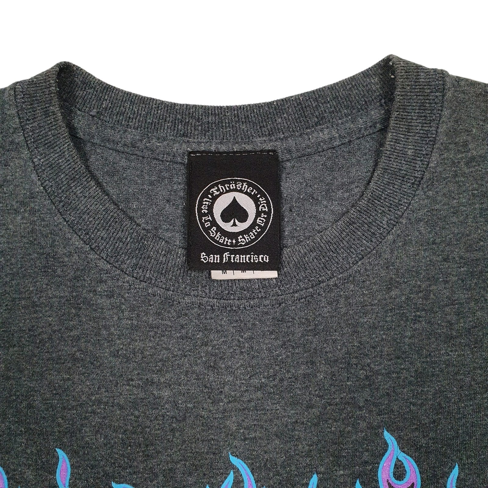 Mens Grey Thrasher Skateboarding Magazine  T Shirt