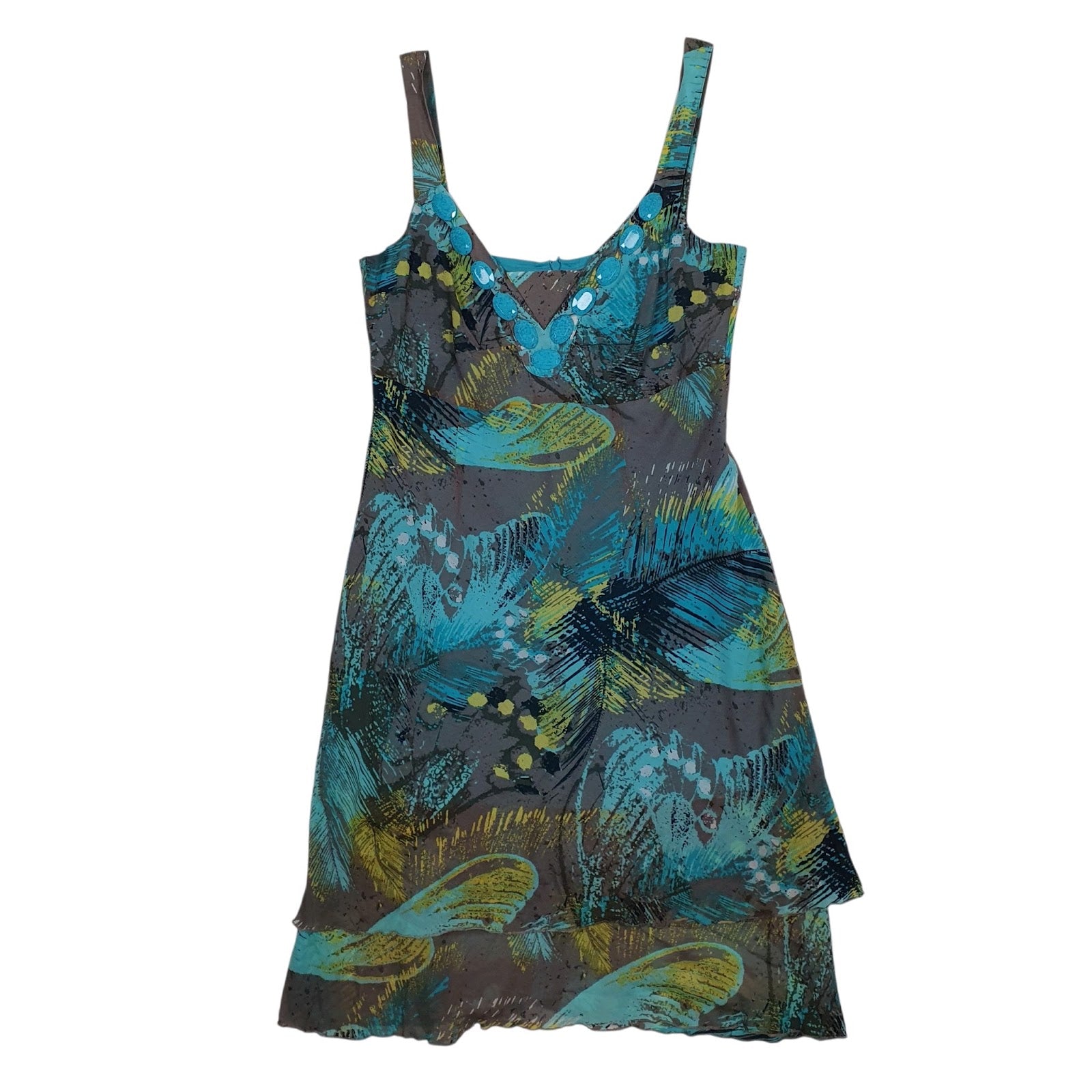 Womens Grey Comma  Sleeveless Dress