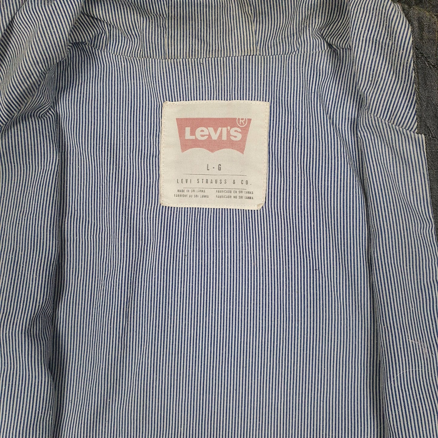 Mens Grey Levis Hoodie  Coat
