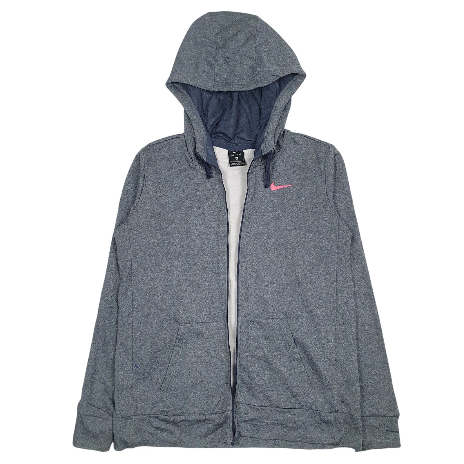 Mens Grey Nike Dri-Fit Full Zip Jumper