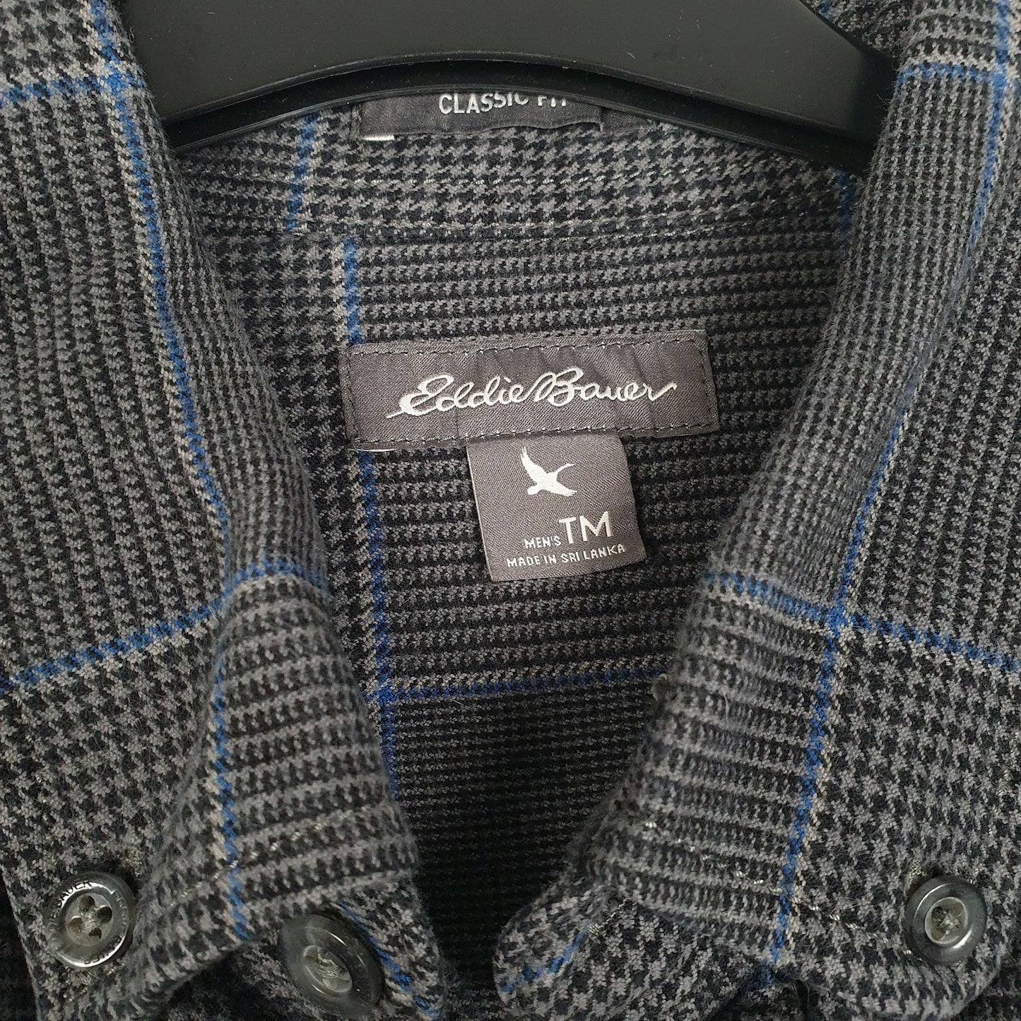 Mens Grey Eddie Bauer Flannel  Shirt