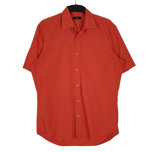 Mens Orange Hugo Boss  Short Sleeve Shirt