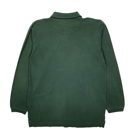 Mens Green Ralph Lauren Vintage 90s Quarter Zip Polo Shirt