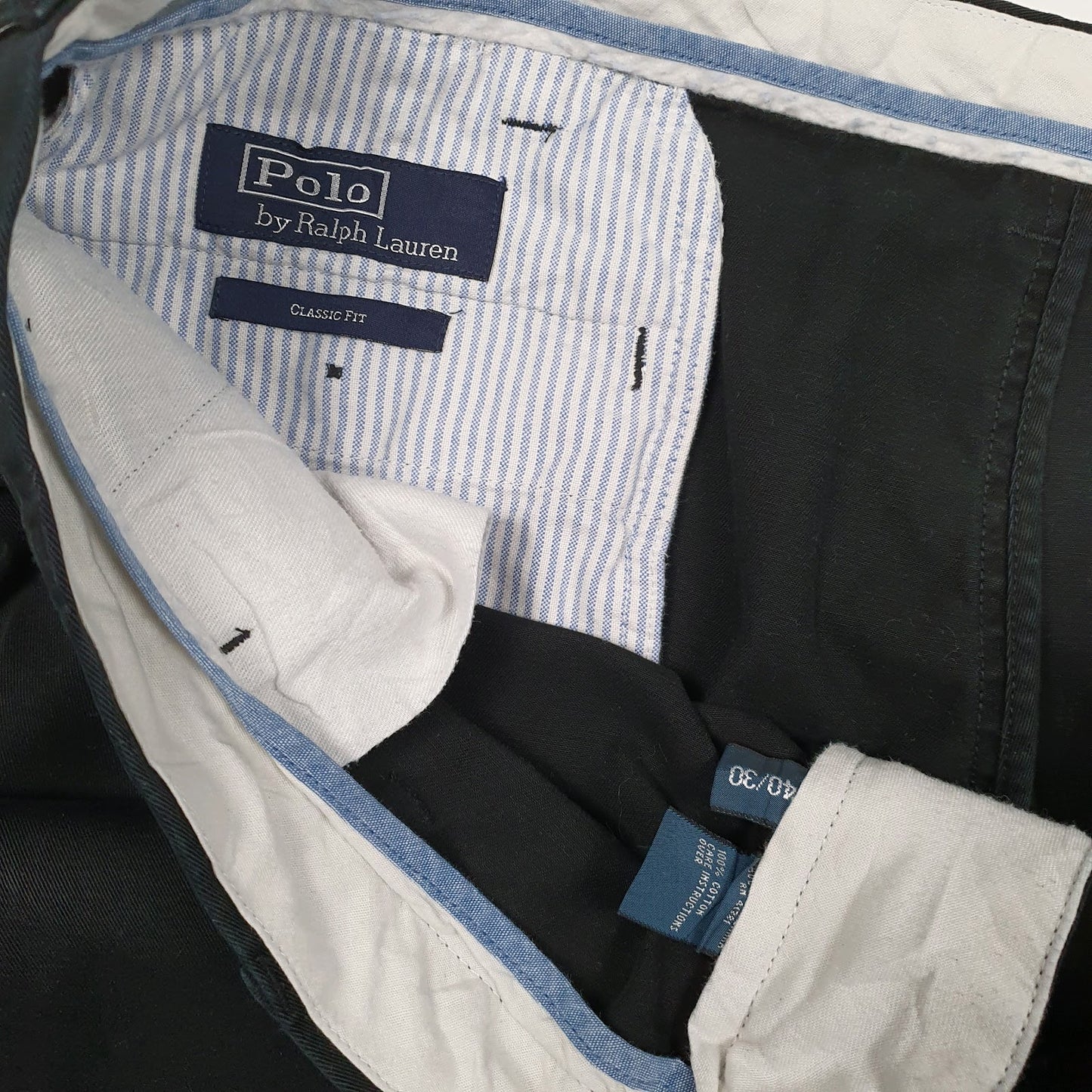 Mens Black Polo Ralph Lauren Classic Fit  Trousers