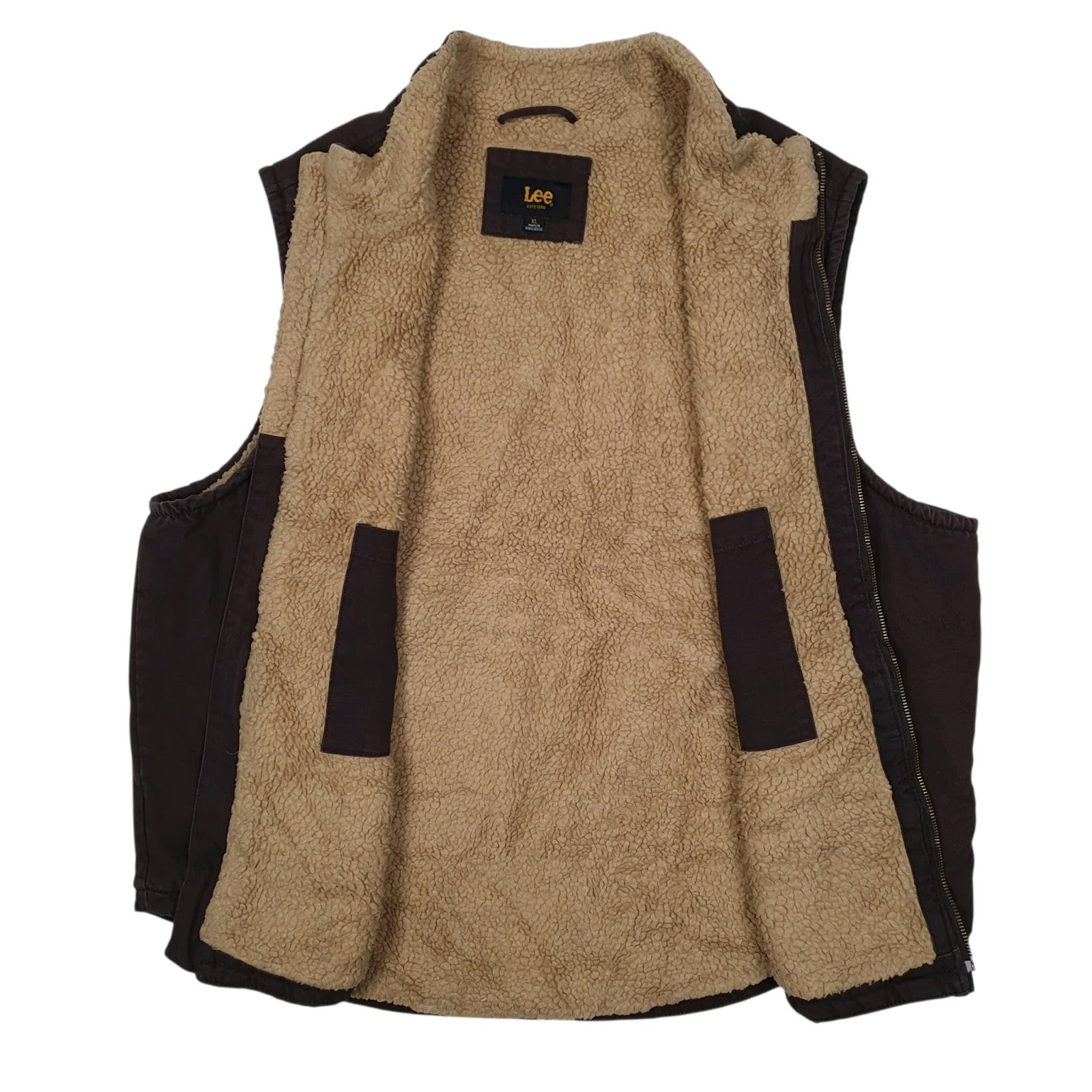 Mens Brown Lee Sherpa Lined  Coat