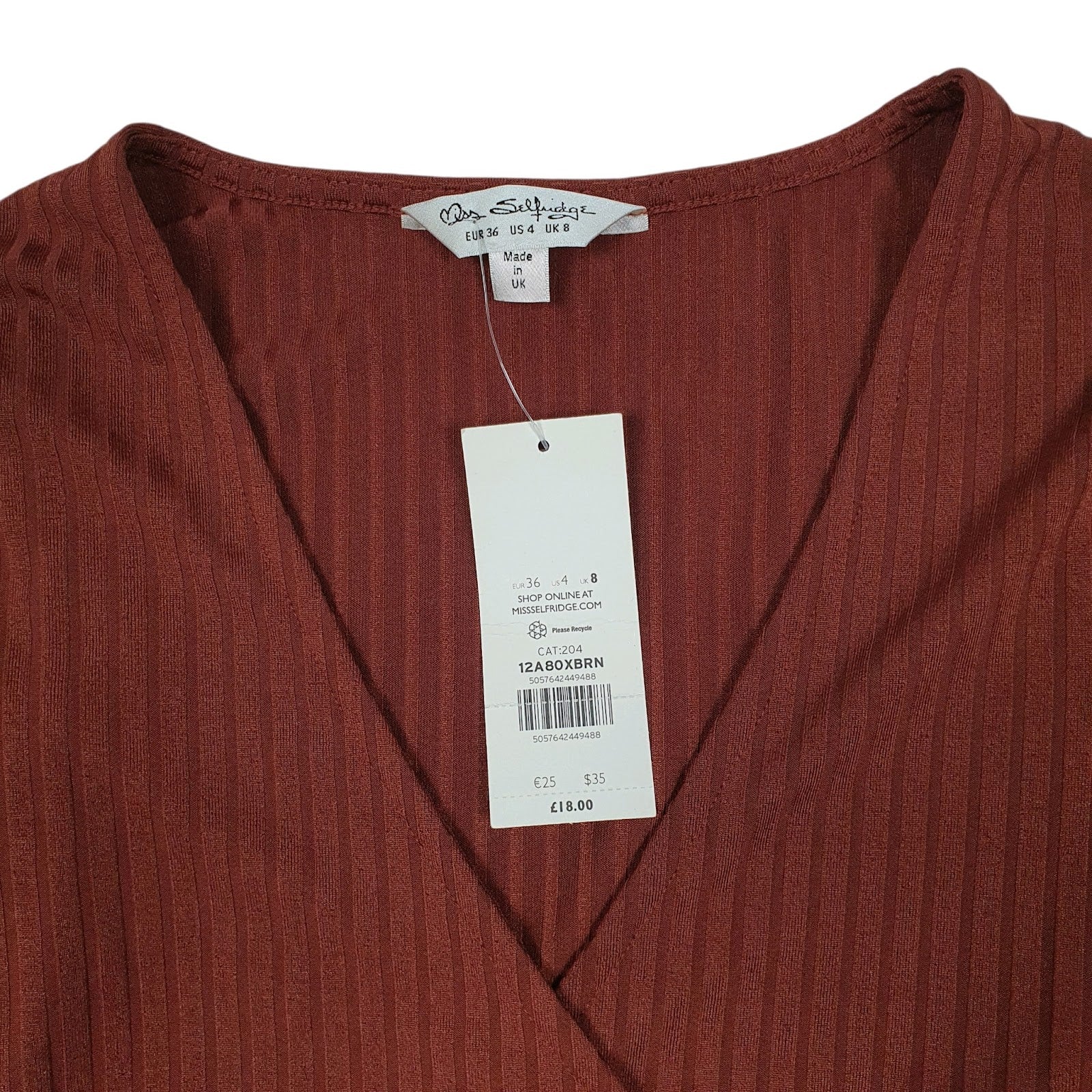 Womens Brown Miss Selfridge Blouse Full Zip T Shirt