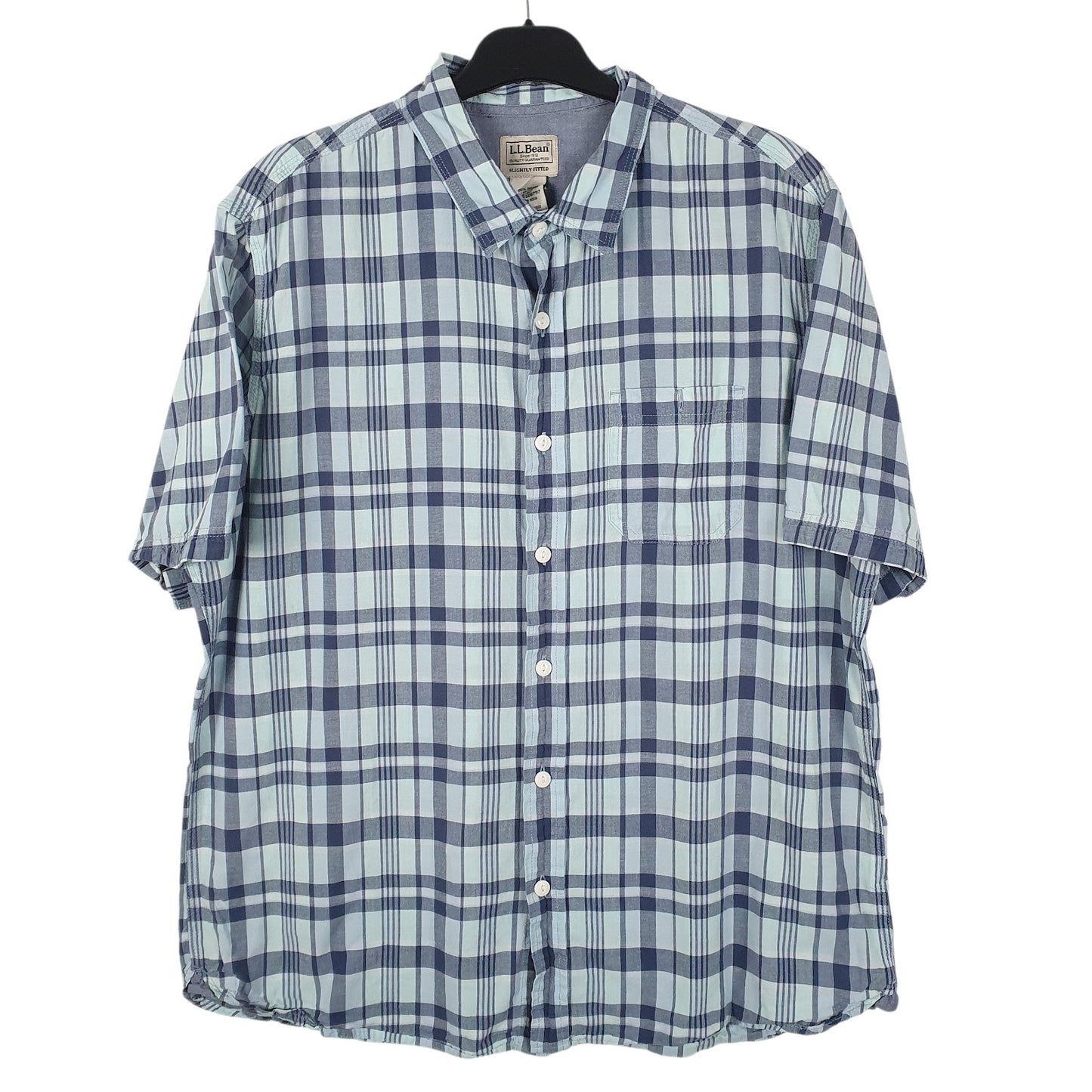 Mens Blue L.L.Bean  Short Sleeve Shirt
