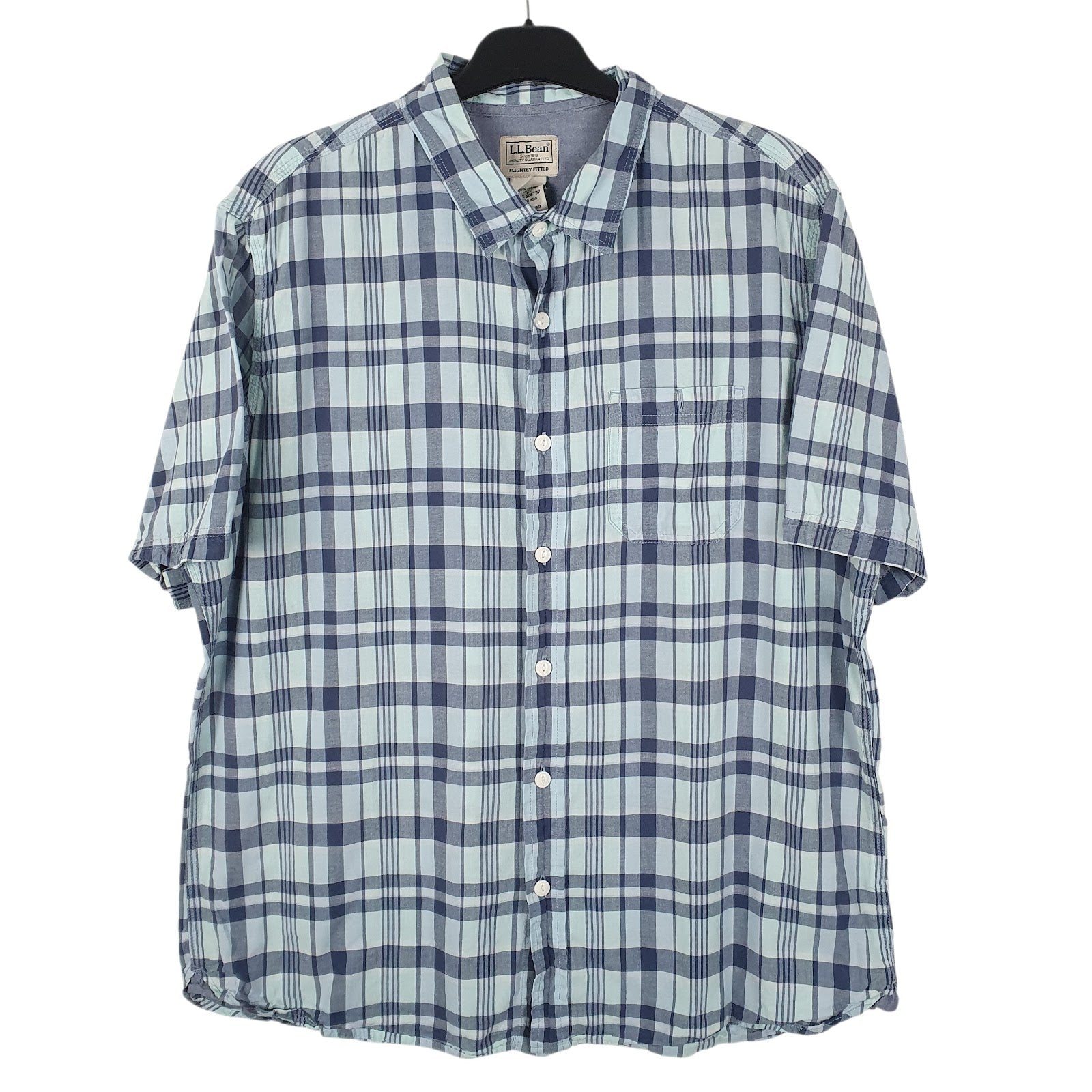 Mens Blue L.L.Bean  Short Sleeve Shirt