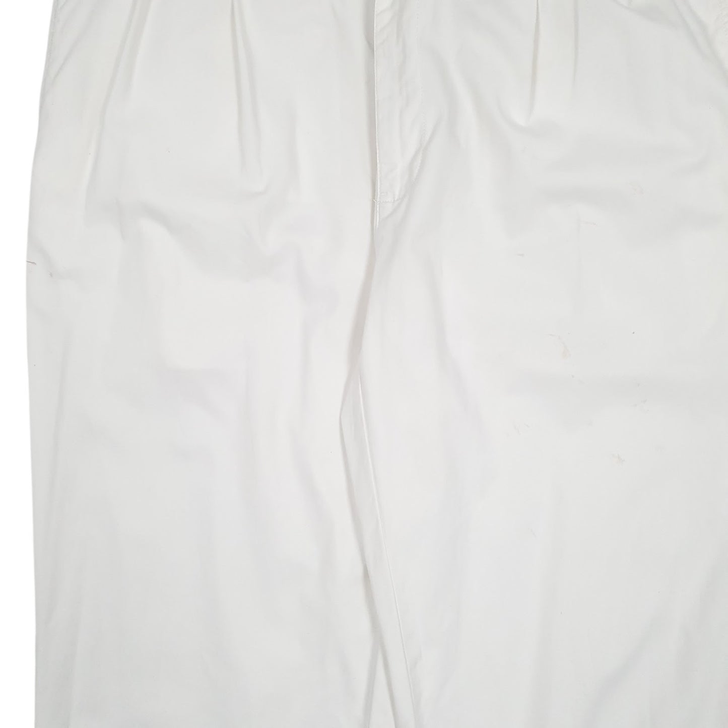 Mens White Polo Ralph Lauren Hammond Pant Double Pleated  Trousers