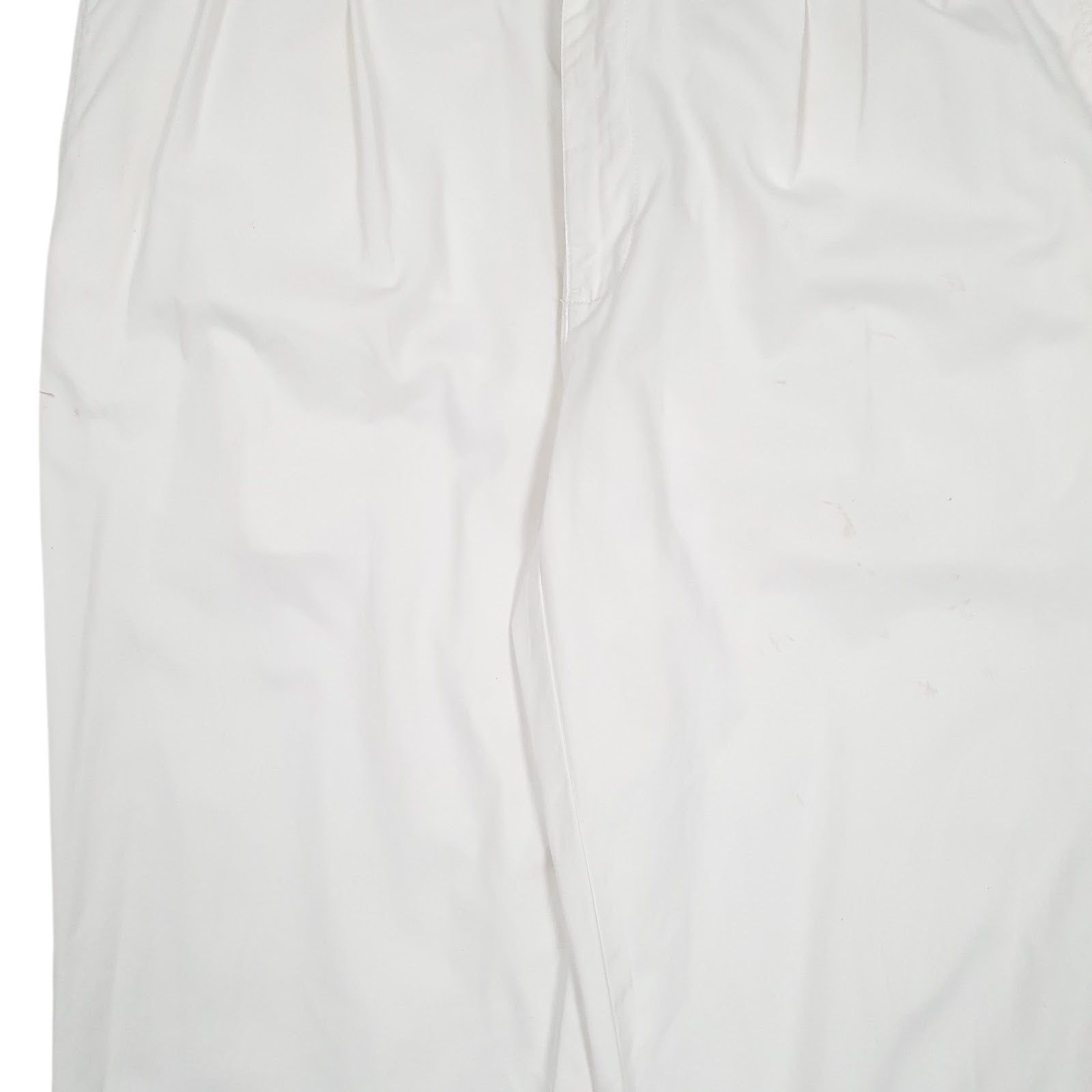 Mens White Polo Ralph Lauren Hammond Pant Double Pleated  Trousers