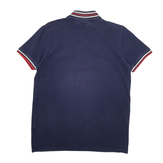 Mens Navy Fila  Hoodie Polo Shirt
