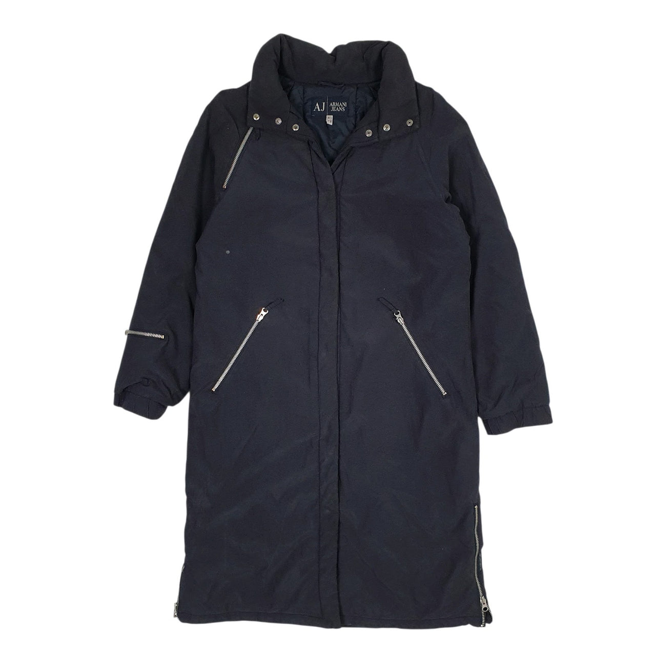 Womens Navy Armani Jeans Trench Longline  Coat