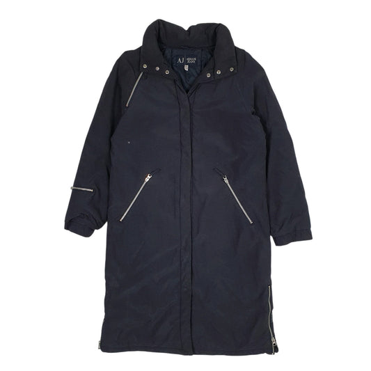 Womens Navy Armani Jeans Trench Longline  Coat