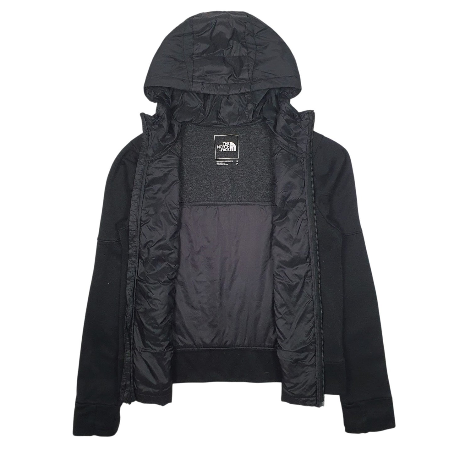 Womens Black The North Face Softshell Hooded Crewneck Coat