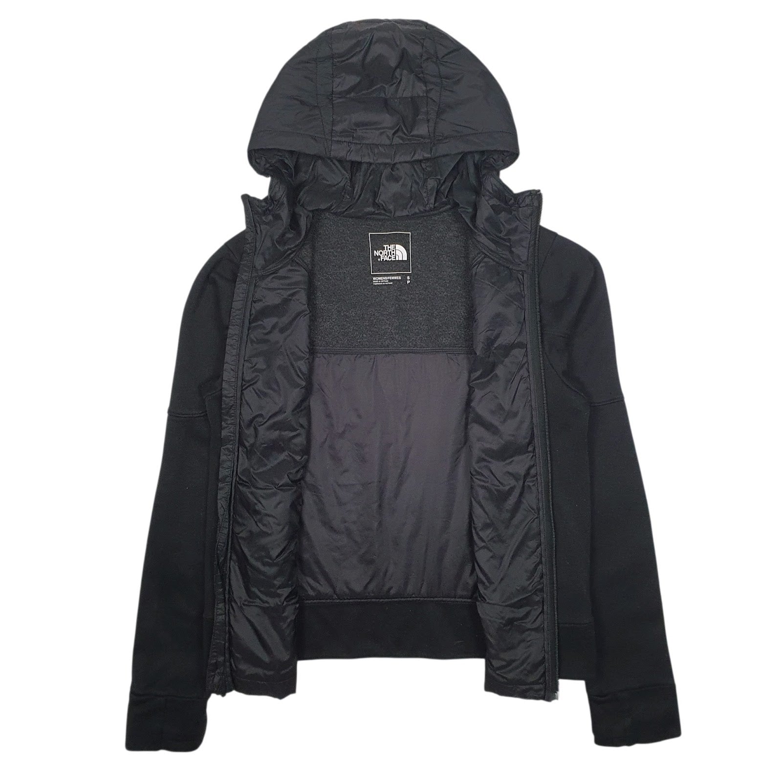 Womens Black The North Face Softshell Hooded Crewneck Coat