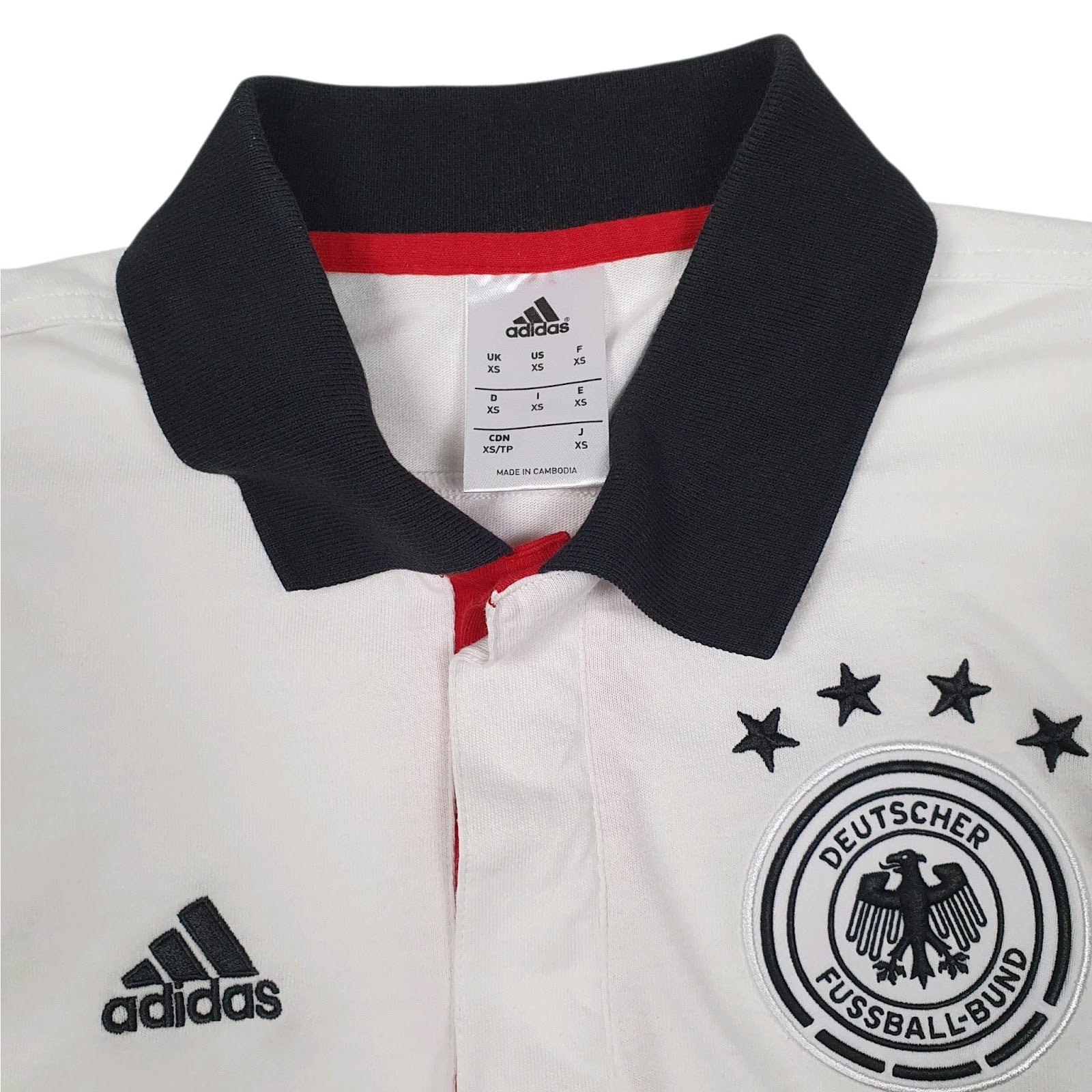 Mens White Adidas Deutschland Germany Football  Polo Shirt