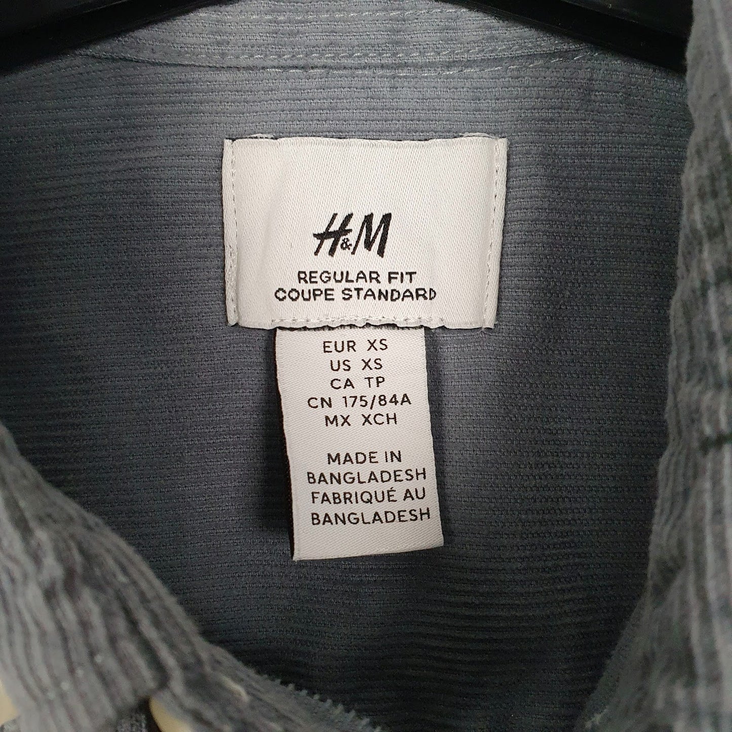 Mens Blue H&M Corduroy  Shirt