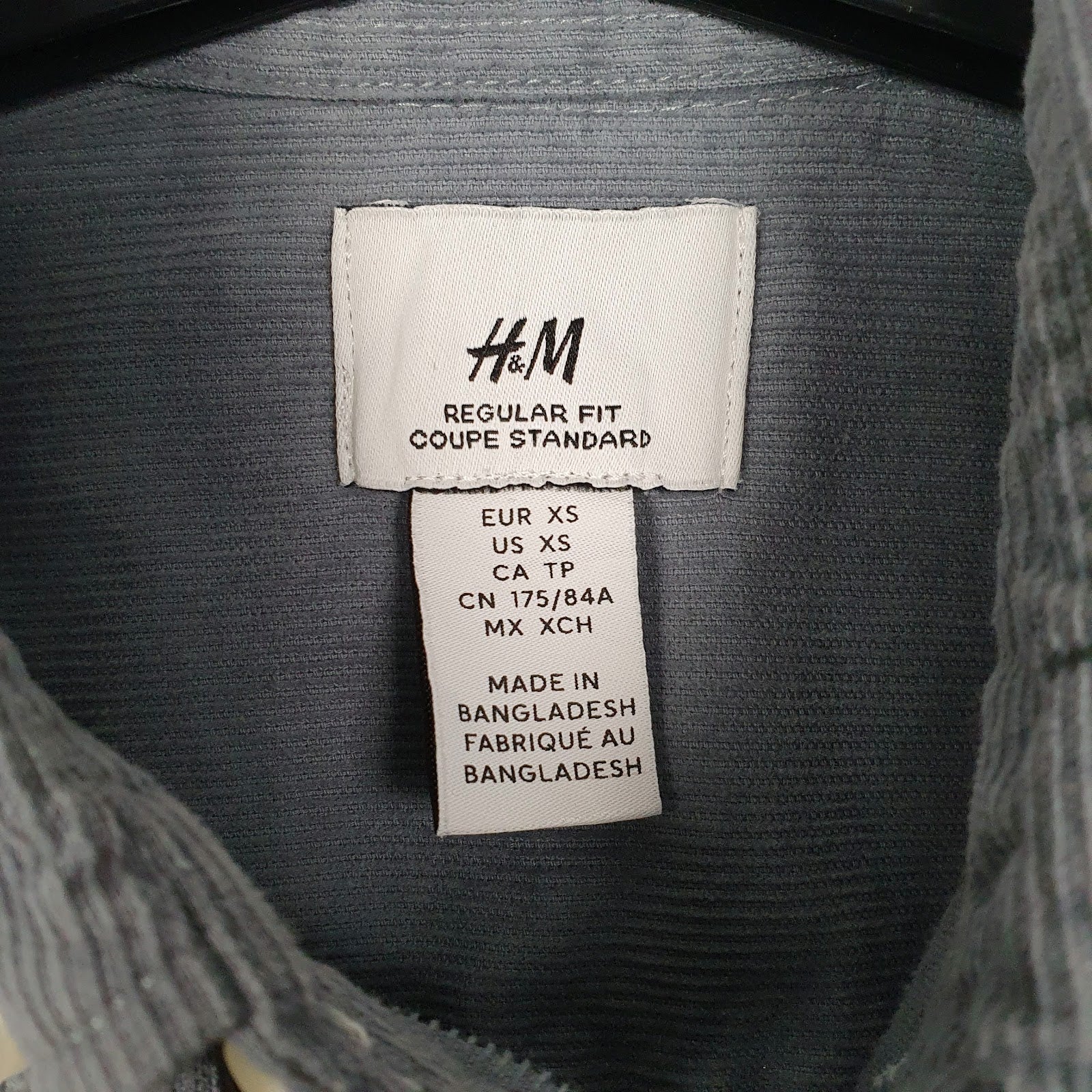 Mens Blue H&M Corduroy  Shirt