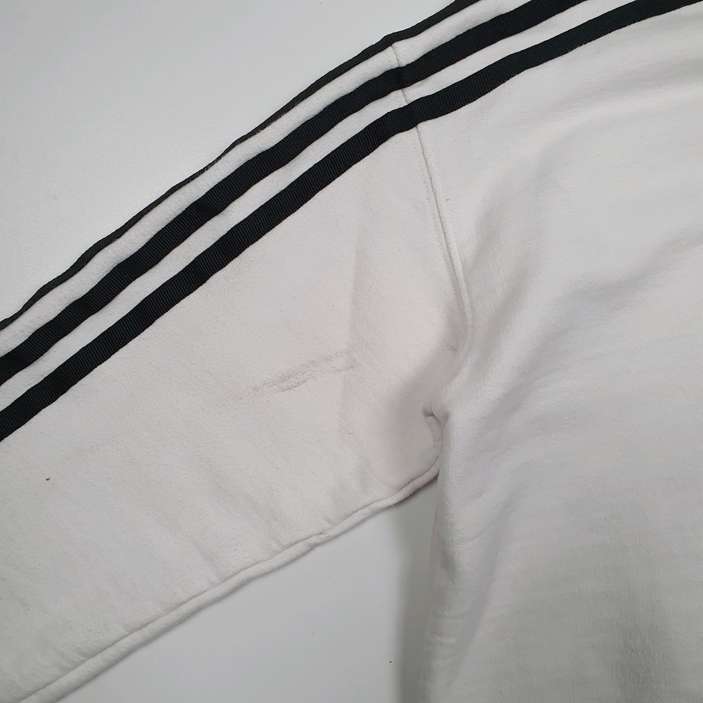 Womens White Adidas Crop Top Hoodie Jumper