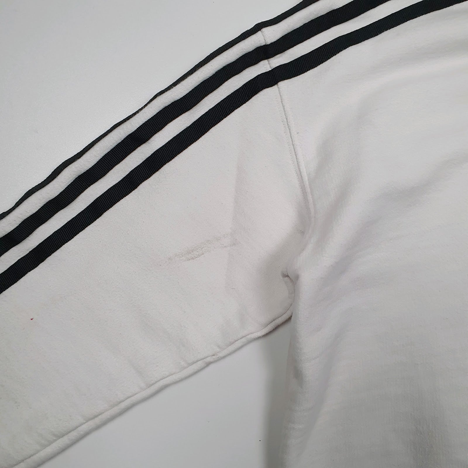 Womens White Adidas Crop Top Hoodie Jumper