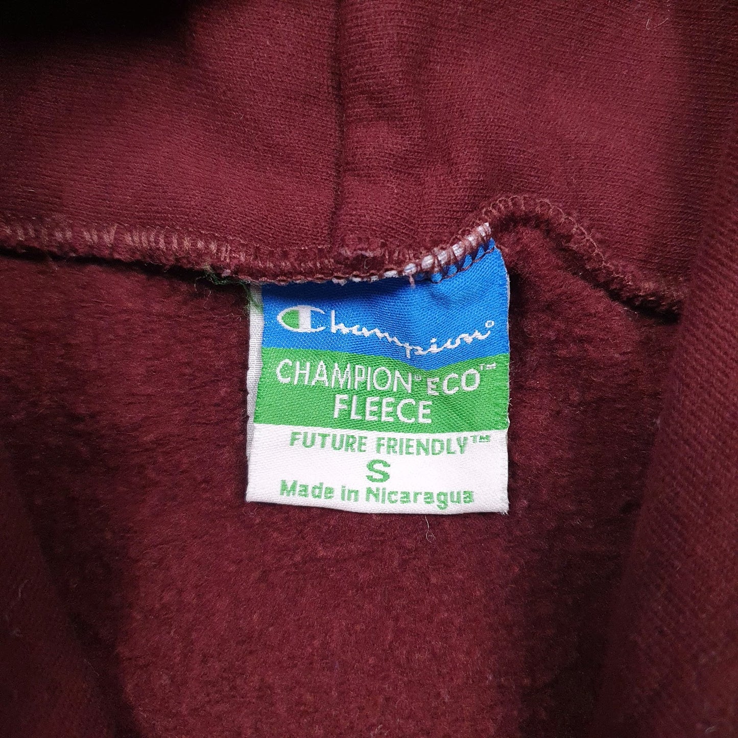 Mens Burgundy Champion Embroidered Hoodie Jumper