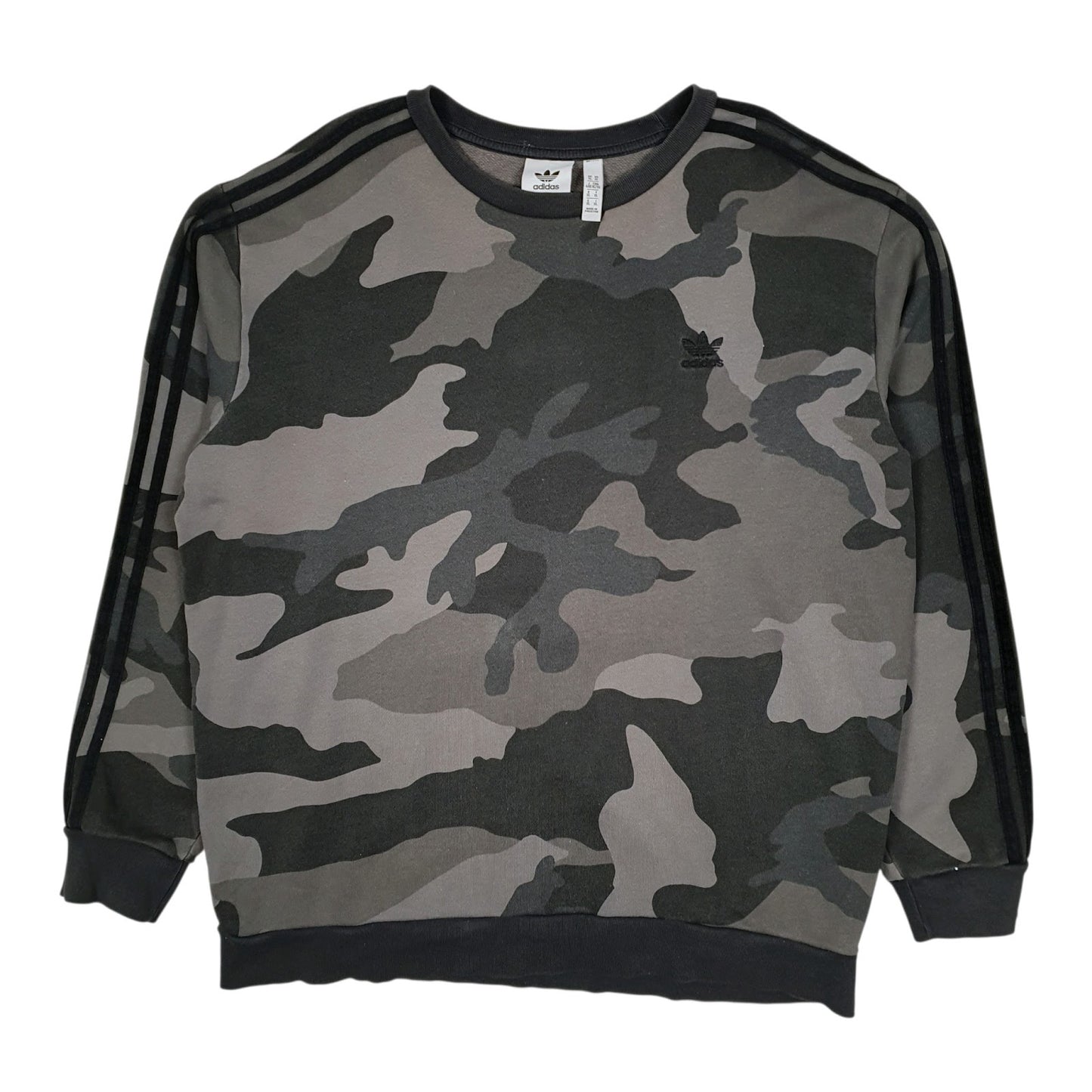 Mens Grey Adidas Camo Camouflage Crewneck Jumper