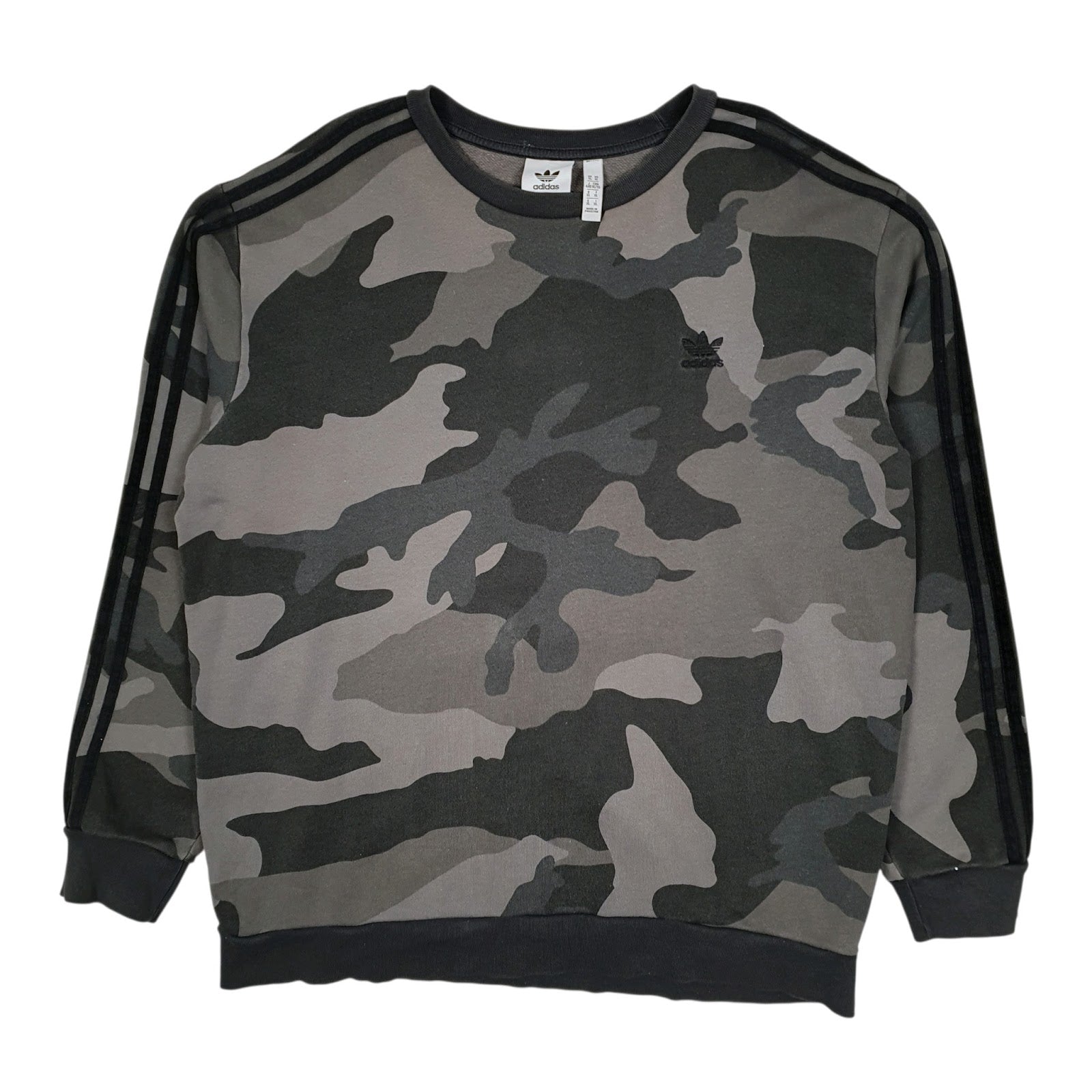 Mens Grey Adidas Camo Camouflage Crewneck Jumper