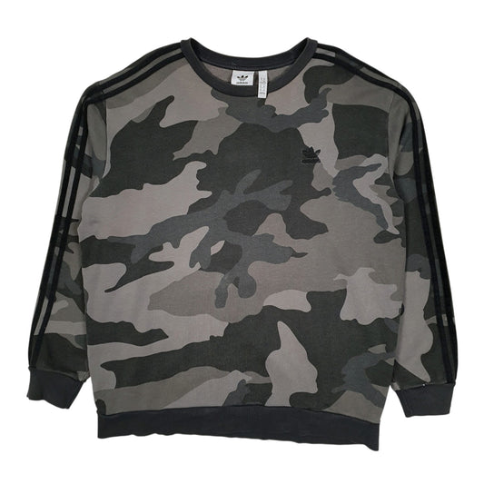 Mens Grey Adidas Camo Camouflage Crewneck Jumper