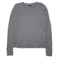 Womens Grey Tommy Hilfiger Cable Knit V Neck Jumper