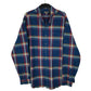Mens Blue Eddie Bauer Heavyweight Plaid Flannel Long Sleeve Shirt