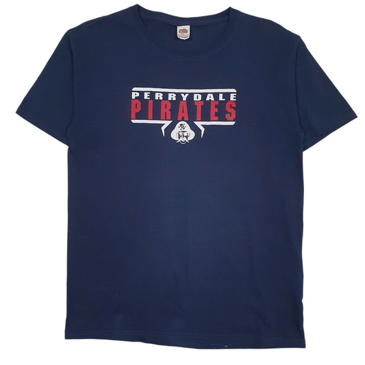 Mens Navy Fruit Of The Loom Perrydale Pirates Short Sleeve T Shirt