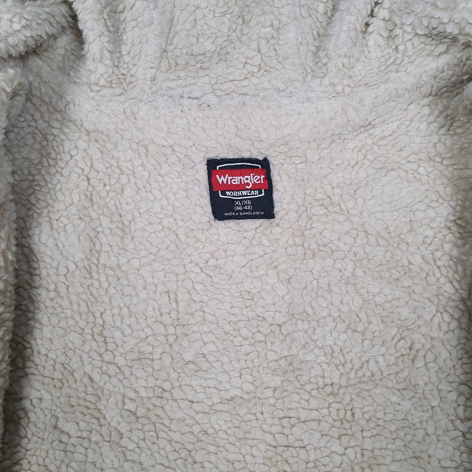 Mens Brown Wrangler Sherpa Lined Hoodie Heavyweight Workwear Full Zip Jumper