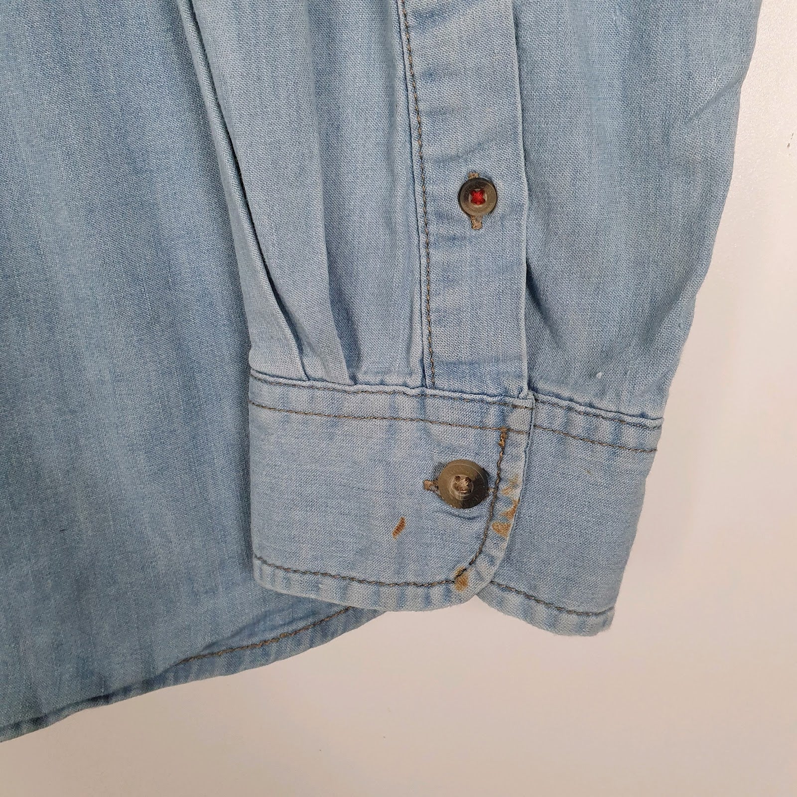 Mens Blue Wrangler Denim  Shirt