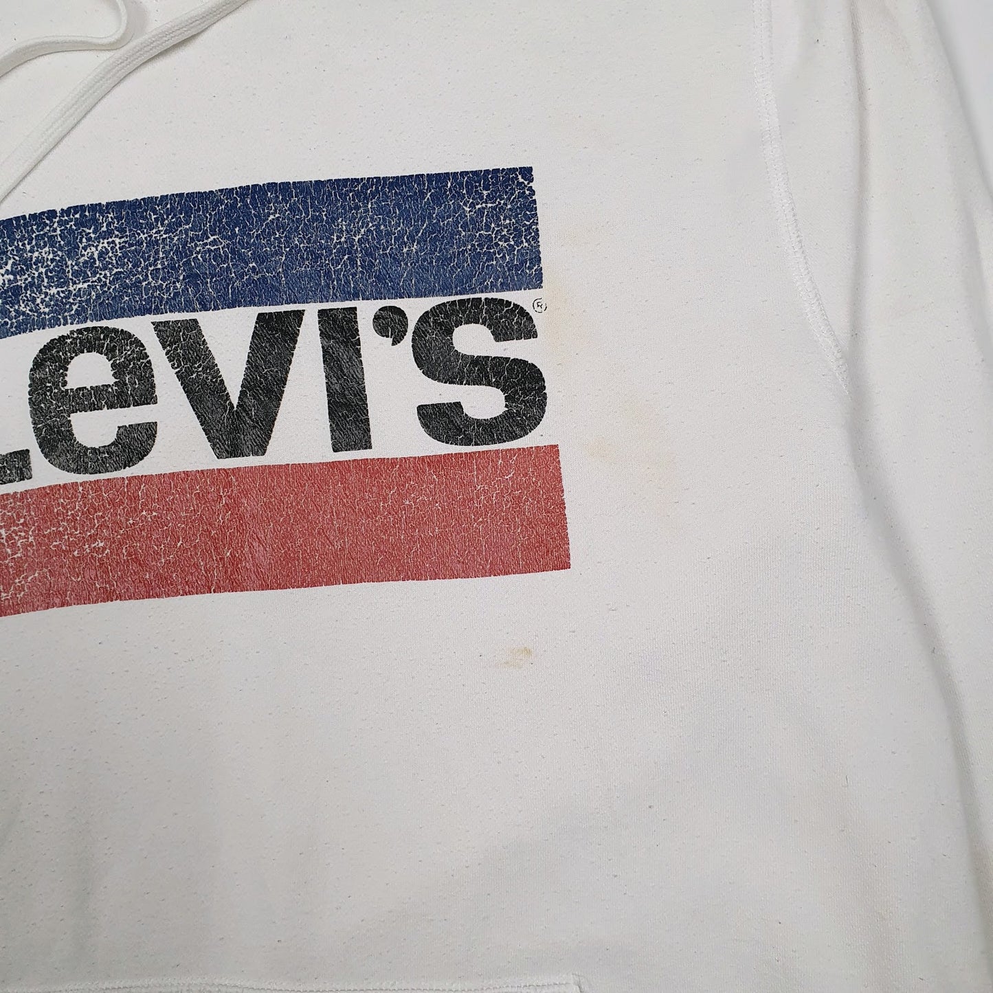Mens White Levis  Hoodie Jumper