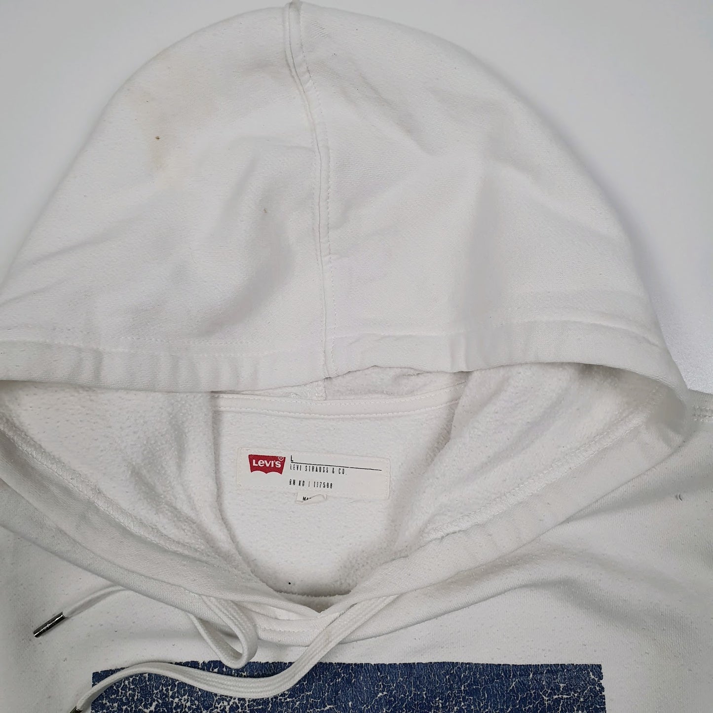 Mens White Levis  Hoodie Jumper