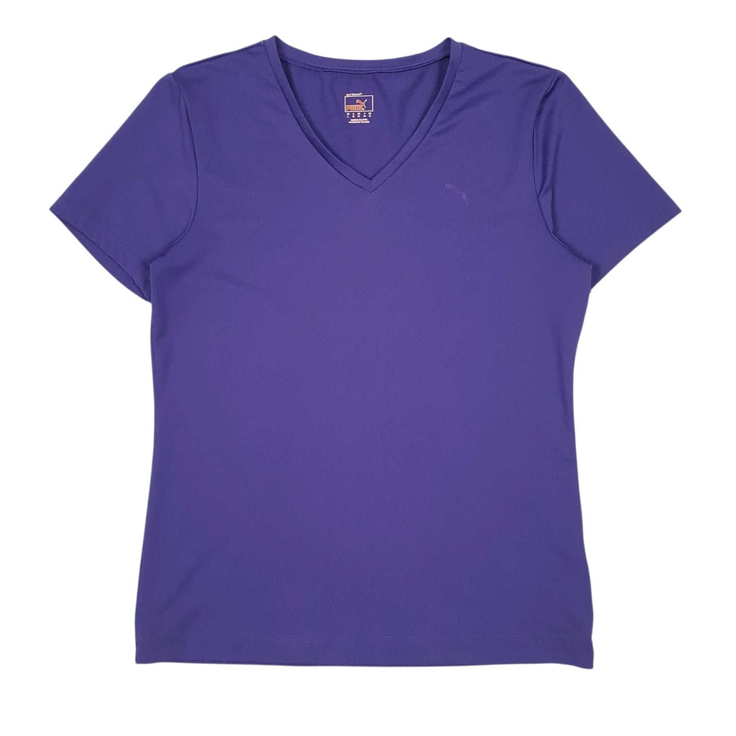 Womens Purple Puma Active Wear Short Sleeve T Shirt