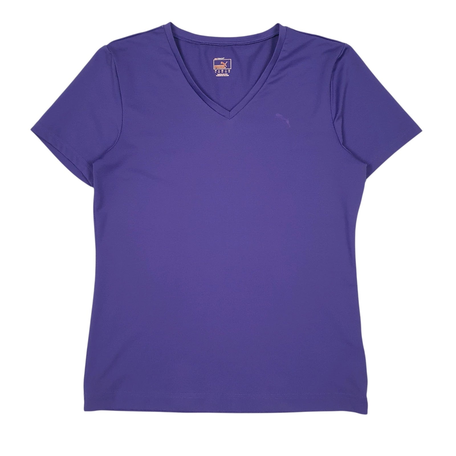 Womens Purple Puma Active Wear Short Sleeve T Shirt