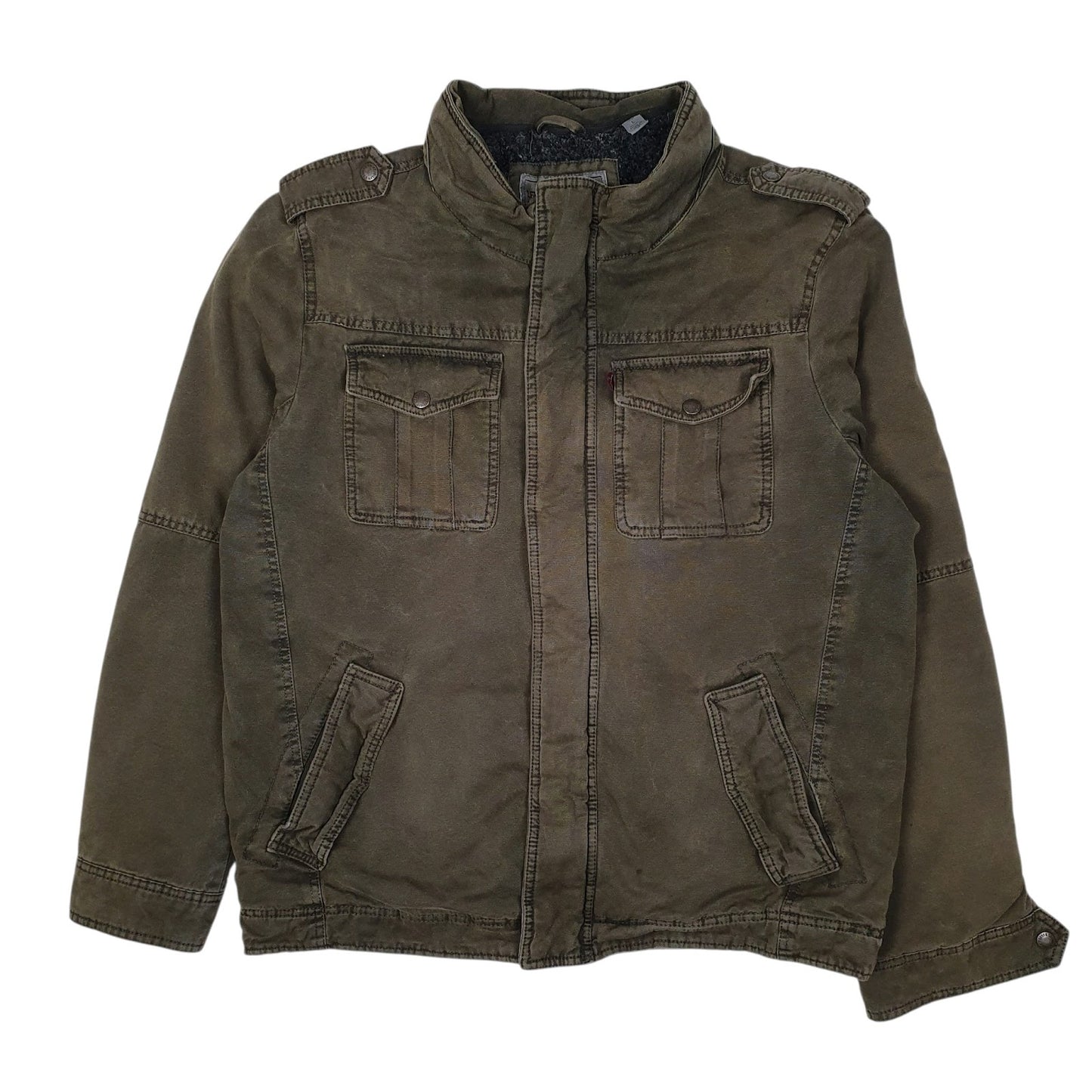 Mens Grey Levis Bomber Military  Coat
