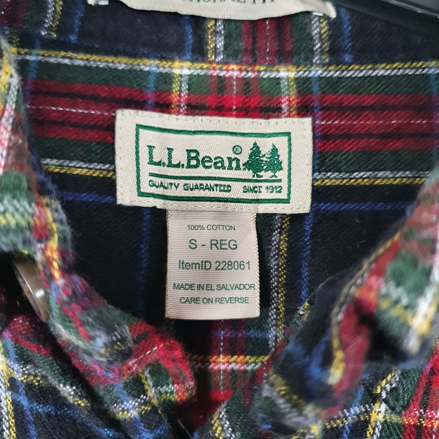 Mens Black L.L.Bean Flannel  Shirt