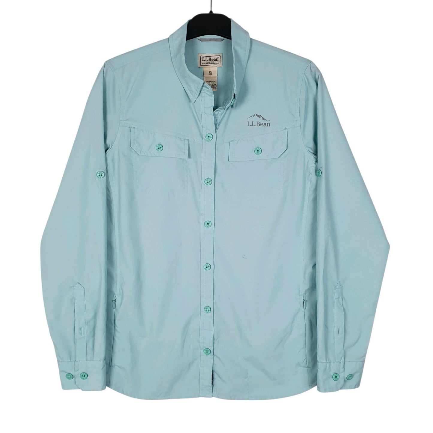 Womens Blue L.L.Bean Walking Hiking Long Sleeve Shirt