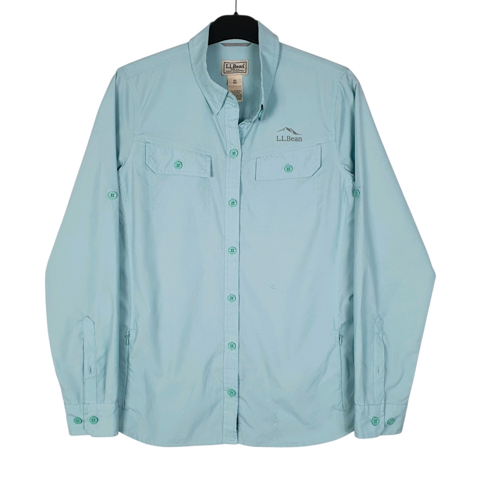 Womens Blue L.L.Bean Walking Hiking Long Sleeve Shirt