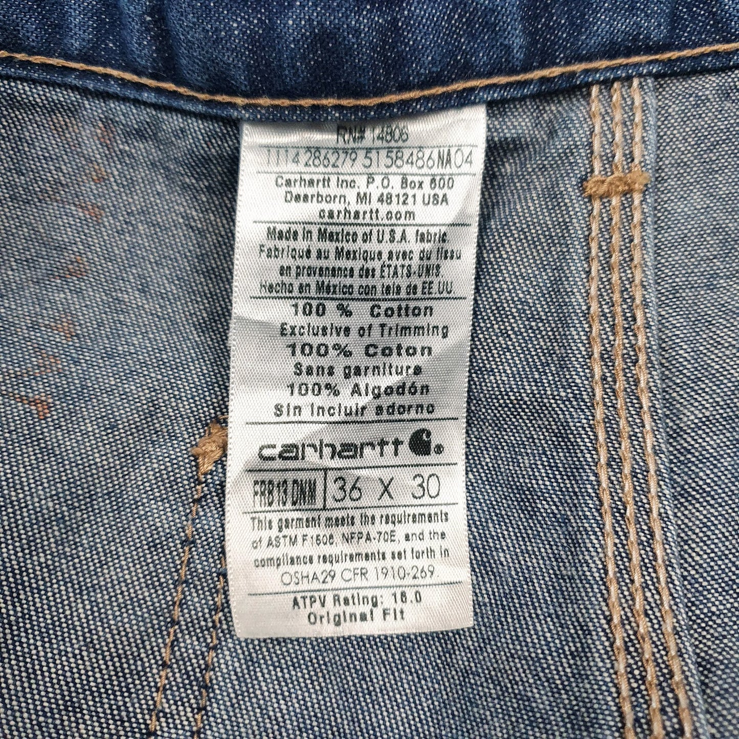 Mens Blue Carhartt FRB13 DNM  Jeans