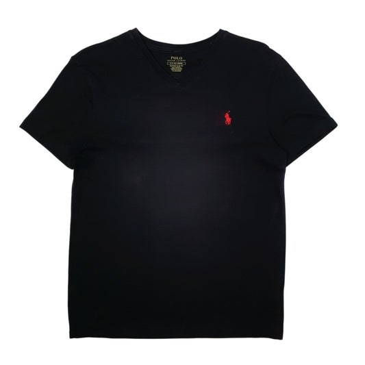 Mens Black Polo Ralph Lauren Custom Slim Fit V Neck Short Sleeve T Shirt