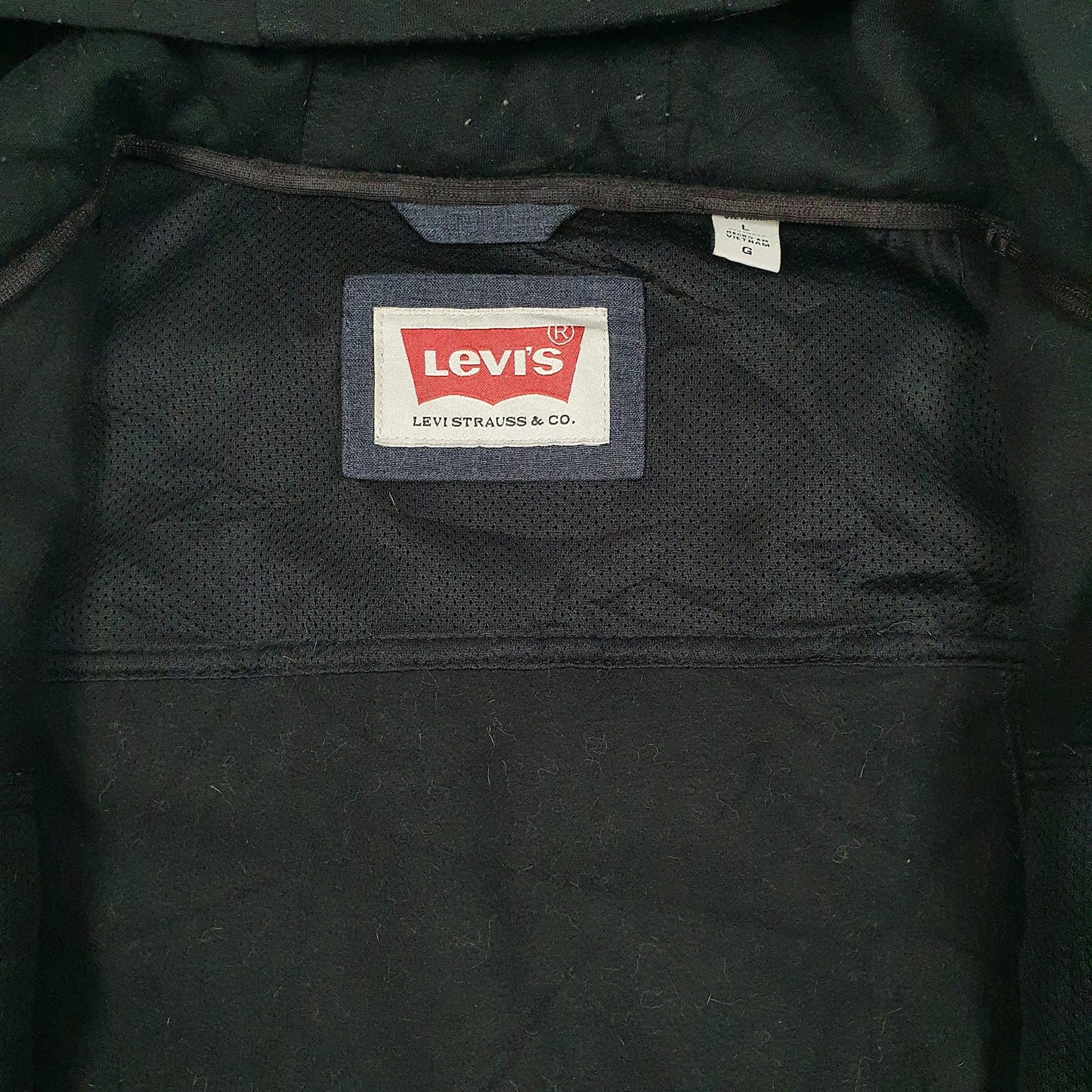 Mens Navy Levis Softshell Hoodie  Coat