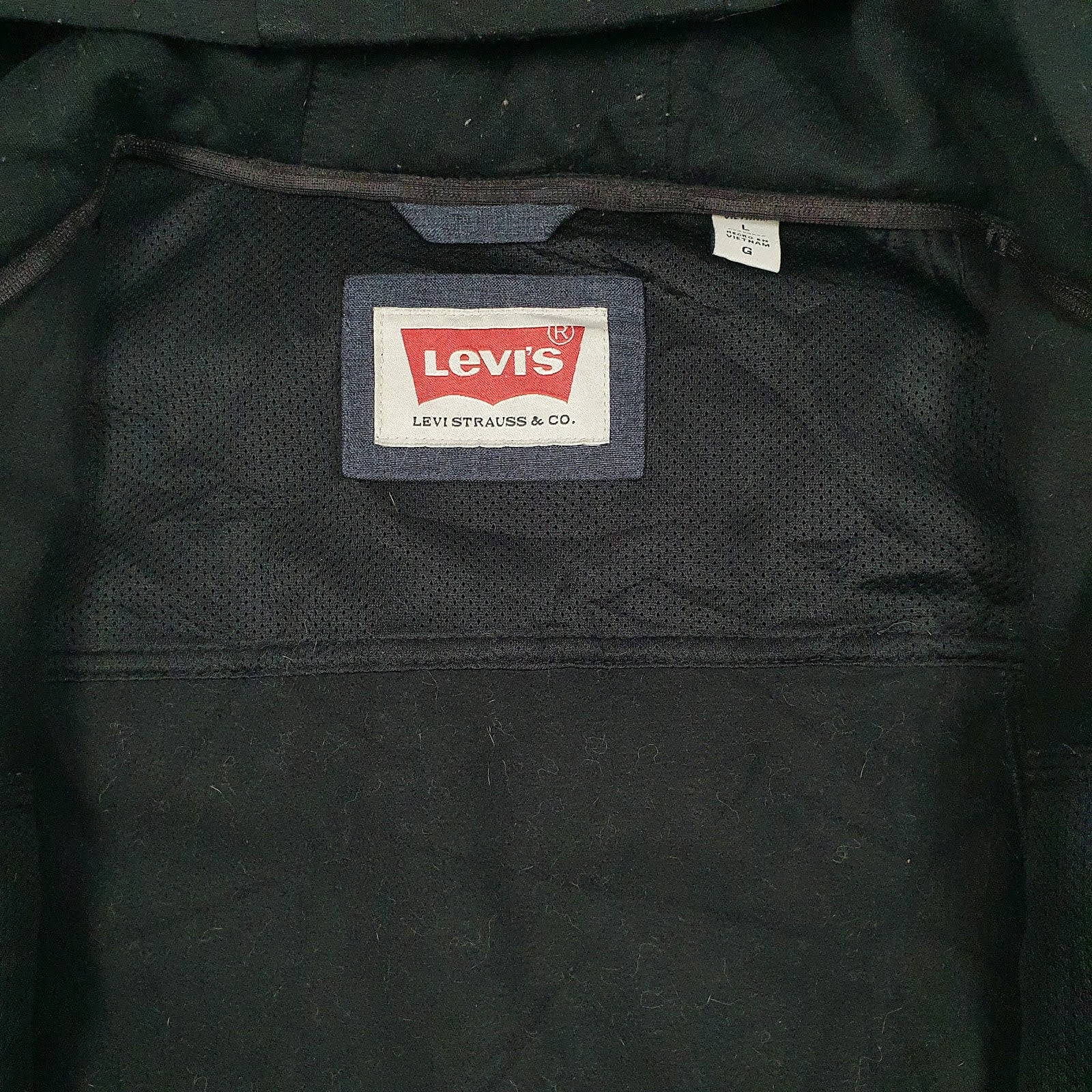 Mens Navy Levis Softshell Hoodie  Coat