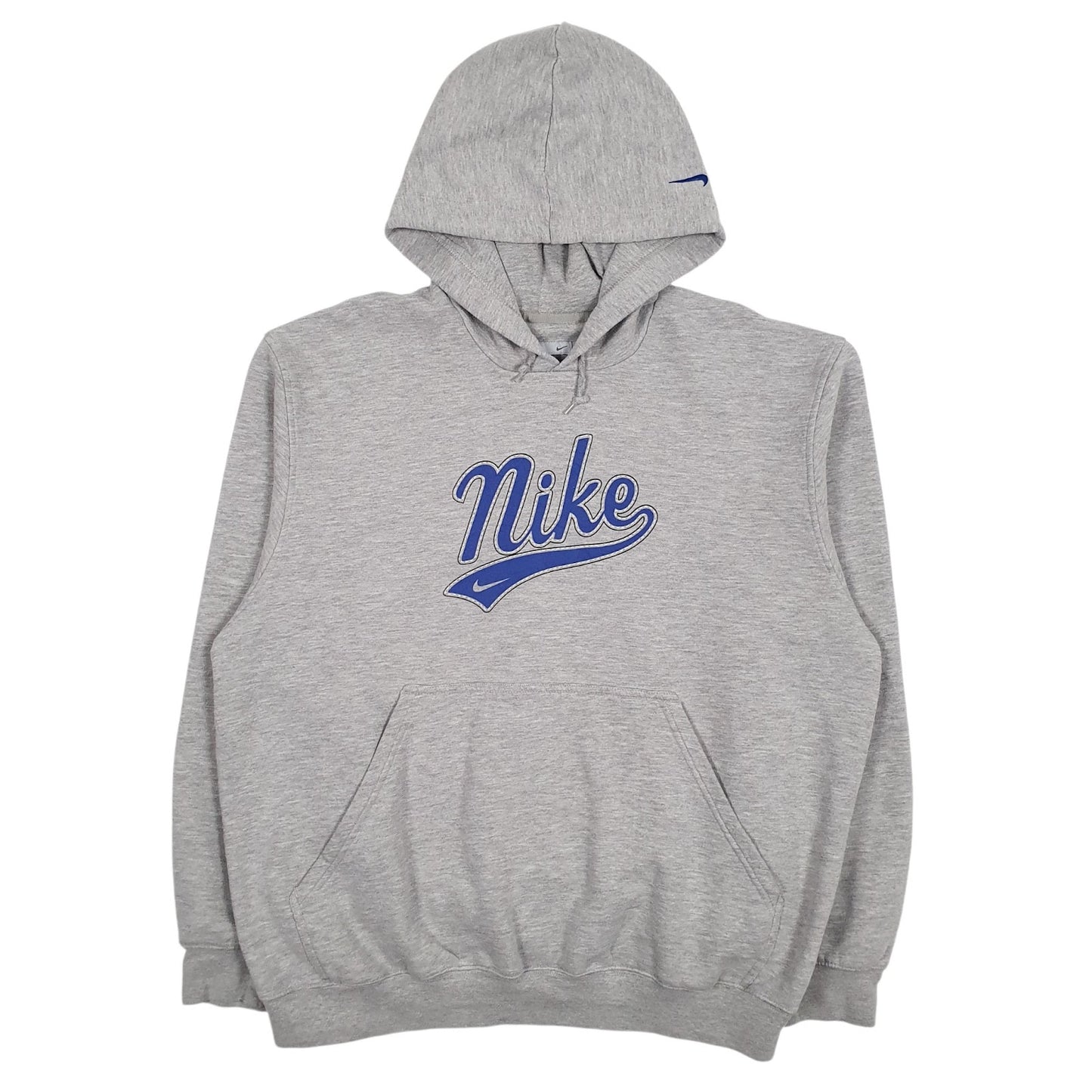 Mens Grey Nike Vintage 00s Spellout Hoodie Jumper