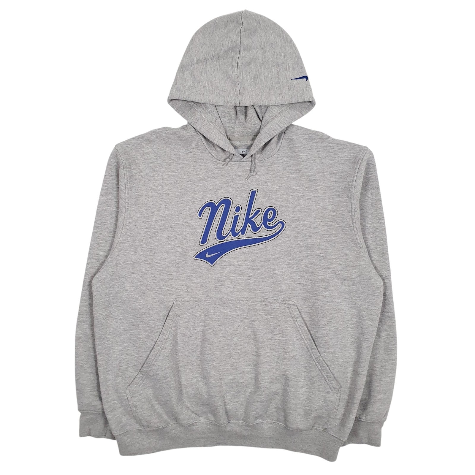 Mens Grey Nike Vintage 00s Spellout Hoodie Jumper