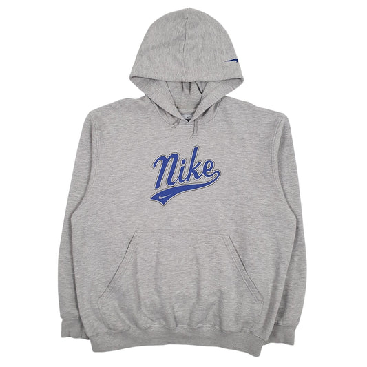 Mens Grey Nike Vintage 00s Spellout Hoodie Jumper