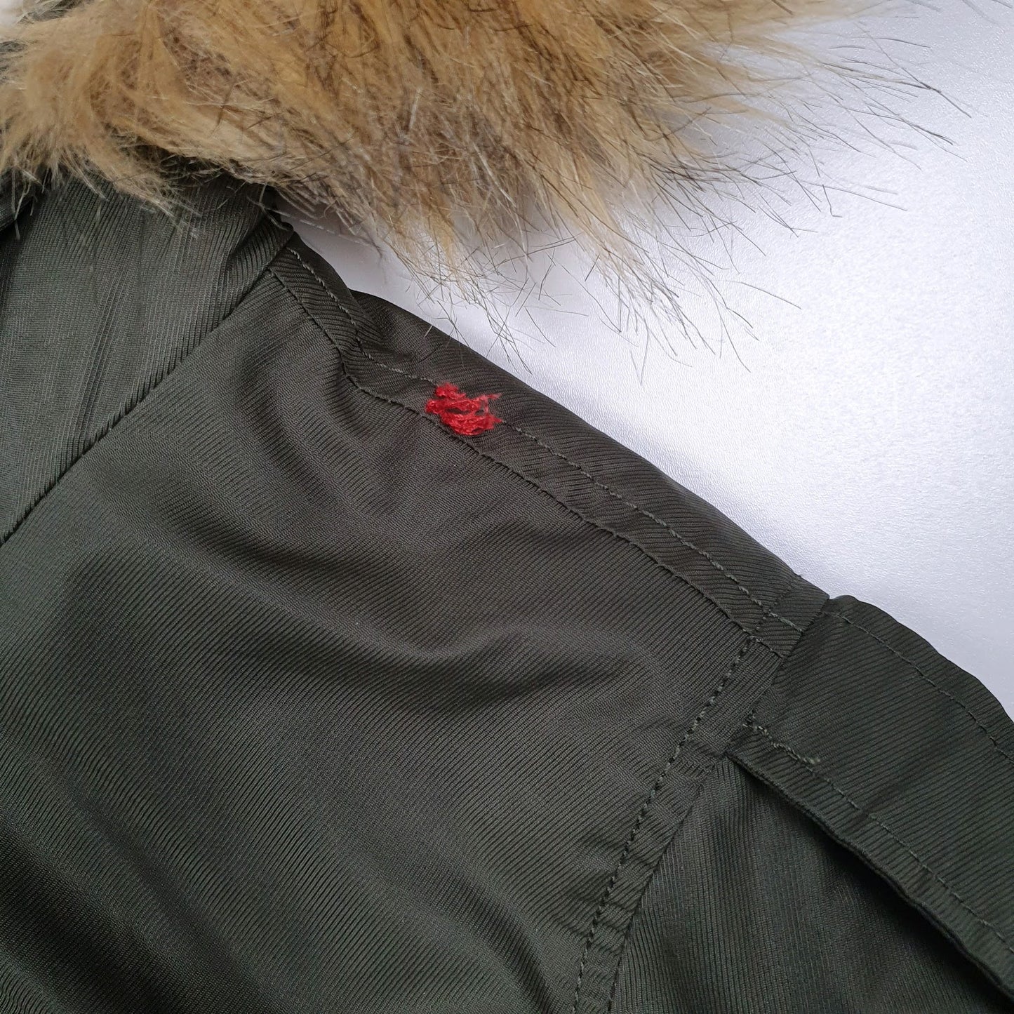 Womens Green Levis Sherpa Lined  Coat